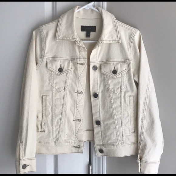 J. Crew Jackets & Blazers - J. Crew white denim jacket XS